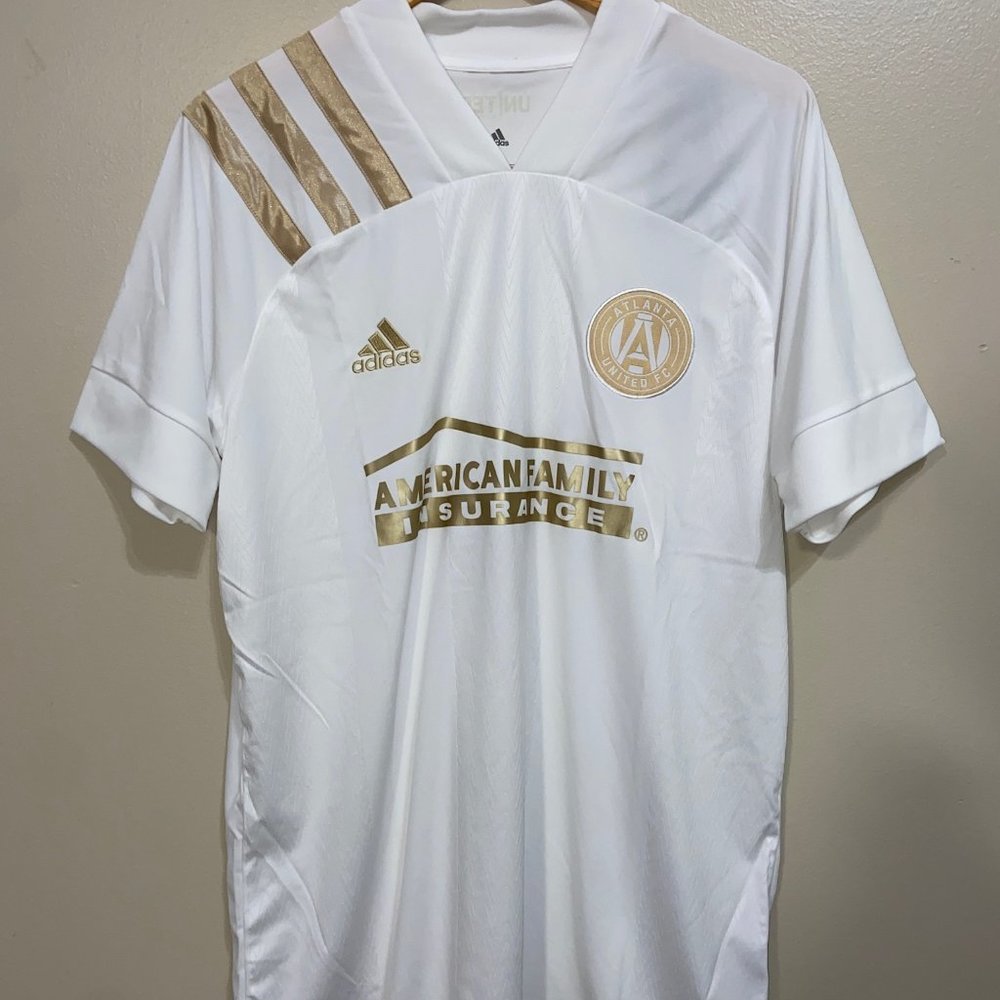 Atlanta United Adidas 2020 Away Soccer Jersey White/Gold Climalite MLS Mens